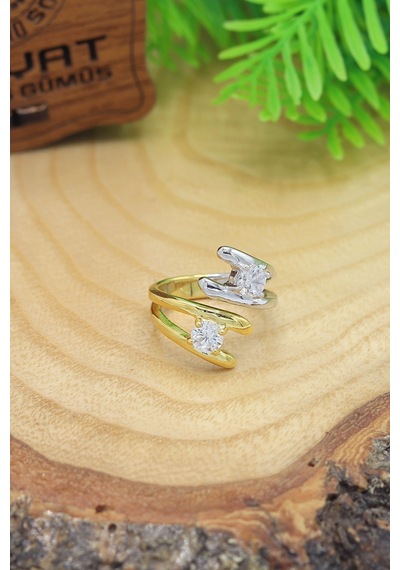 Midyat Nurtaş Gümüş Kristal Kesim Gold Kaplama 925 Ayar Gümüş Zirkon Yüzük 201022859 Midyat Nurtaş Gümüş Kristal Kesim Gold Kaplama 925 Ayar Gümüş Zirkon Yüzük 201022859