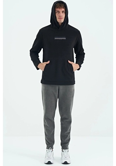 Tommy Life Erkek Kapşonlu Sweat Siyah Art-88301 Siyah