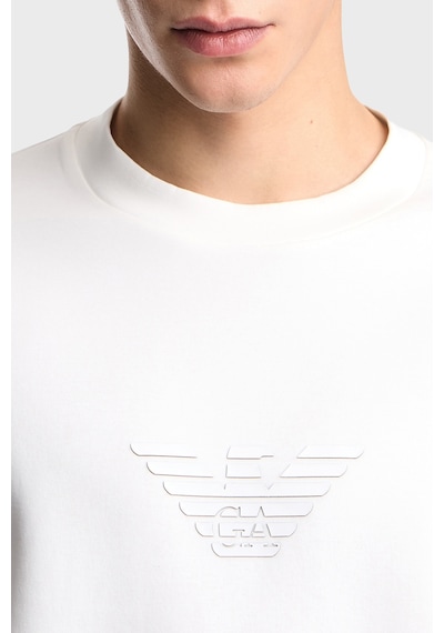 Emporio Armani Pamuklu Regular Fit Bisiklet Yaka Sweat Erkek Sweat Em004541 Af10013 M0306 Beyaz