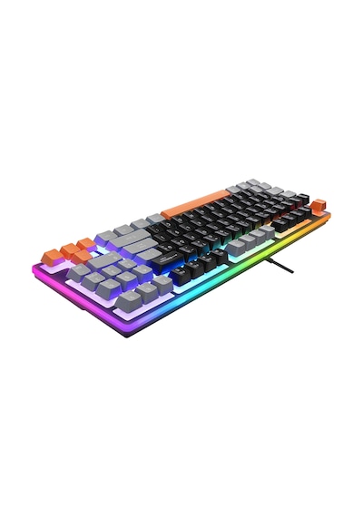 Acer Emachines Eak216 Rainbow Aydınlatmalı Tkl Oyuncu Klavyesi - Siyah Gri Turuncu Q Standart