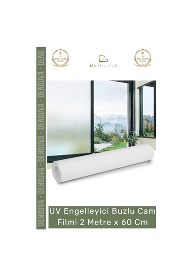 Camfilmi Uv Engelleyici Buzlu Güneş Koruyucu Kaliteli Profesyonel Cam Filmi 2 Metre X 60 Cm