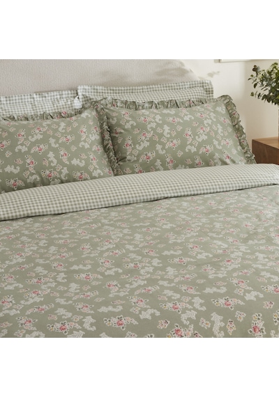 Karaca Home Carlo %100 Pamuk Çift Kişilik Nevresim Takımı Adaçayı Adaçayı