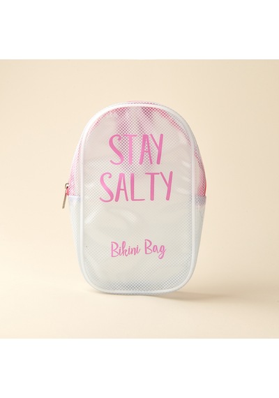 Living Stay Salty Kozmetik Çantası - Şeffaf / Pembe