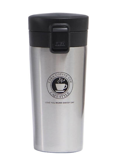 Kilitli 304 L Çelik Gri 500 ml Kahve Termos Mug cin406gr