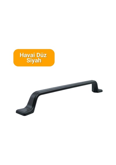 50 Adet Havai Düz Siyah Metal Mobilya Kulpu 160mm Siyah