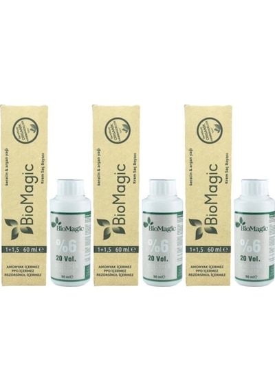 Biomagic Organik Amonyaksız Saç Boyası (Koyu Kumral - 6.00) 3Adet