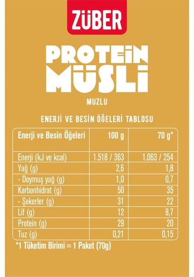 Muzlu Yulaflı Protein Müsli 20g Protein 70g X 5 Adet