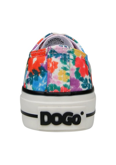 Kadın Vegan Pembe Sneakers - Floral Tasarım Çok Renkli