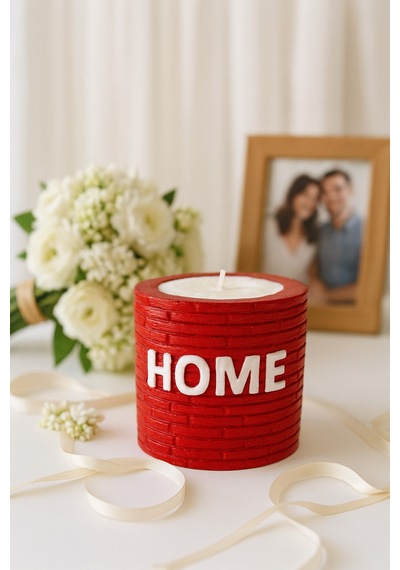 Dekoratif Kokulu Mum Home Kırmızı Home