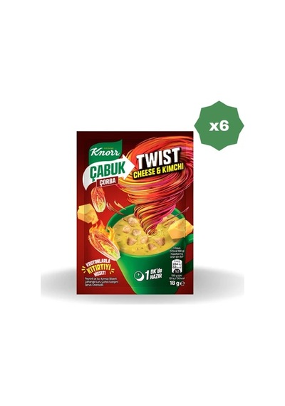 Knorr Çabuk Çorba Twist Cheese Kimchi - 6 Adet