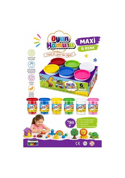 Oyun Hamuru 6 Renk 780gr 1 Paket Nova Color 6 Lı Oyun Hamuru Kurumaya Karşı Dirençli Okul Öncesi Kreş Yumuşak Dokulu Çok Renkli Oyun Hamuru 6 Renk 780gr 1 Paket Nova Color 6 Lı Oyun Hamuru Kurumaya Karşı Dirençli Okul Öncesi Kreş Yumuşak Dokulu Çok Renkli