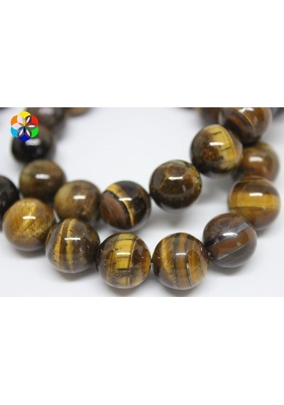 Yasamtohumu Kaplan Gözü Taşı Yarım Dizi 12 MM 18 CM Çok Renkli