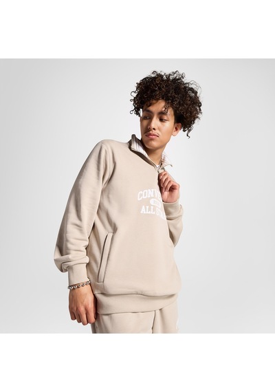 Converse Classic Sport Yarım Fermuarlı Erkek Bej Sweatshirtdüz10026710