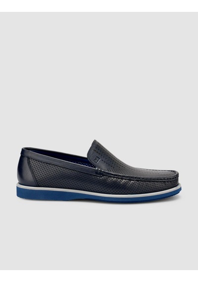 Cabani Virala %100 Hakiki Deri Lacivert Erkek Loafer