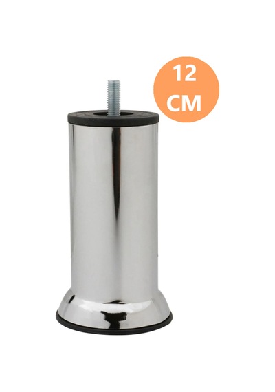 Mobilya Kanepe Baza Koltuk Destek Yükseltme Yükseltici Ayağı M8 Civatalı Krom Metal Ayakları 12 Cm.