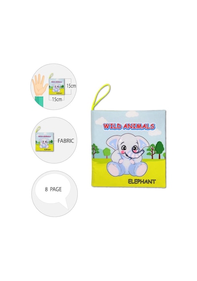 Tox Ingilizce Vahşi Hayvanlar Sessiz Kumaş Kitap E389 - Bez Kitap