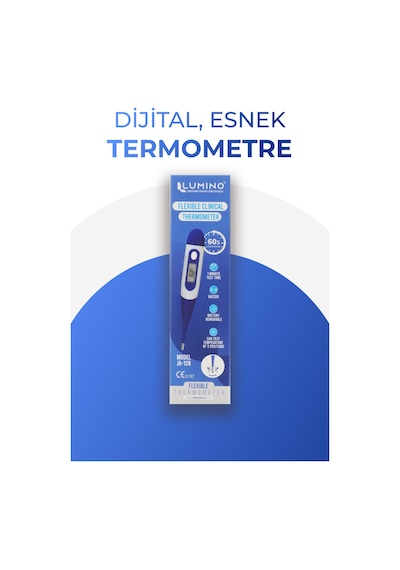Lumino Esnek Uçlu Dijital Ateş Ölçer - Sesli Uyarı & Hafızalı - Bebek Ve Yetişkin İçin Termometre