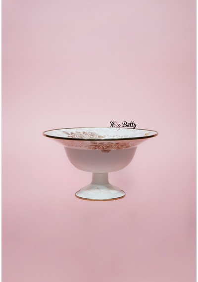 Rosadora Emaye Ayaklı Meyvelik Dekoratif Vintage Sunumluk