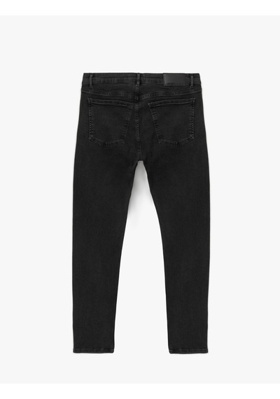 Koton Normal Bel Pamuklu Skinny Fit Jean Pantolon - Michael Jean Siyah 5sam40076ıd