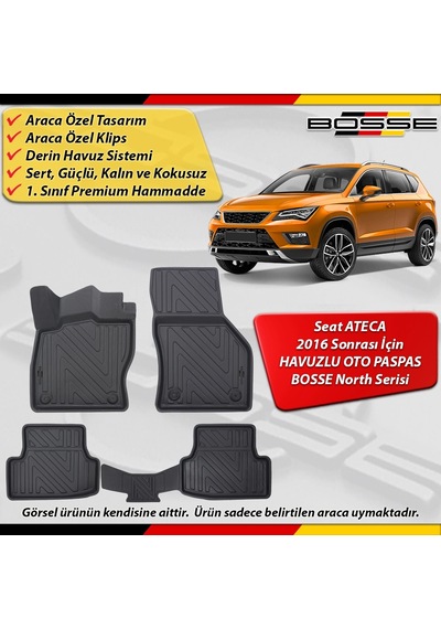 Seat Ateca Paspas Araca Özel 2016 Ve Sonrası Derin Havuzlu Bosse North Serisi