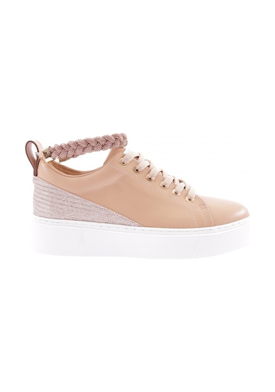 Dgn Es851-23y Kadin Kalin Taban Halhal Detayli Silver Taşli Sneakers Ayakkabi ES851-2007-R12632 Ten