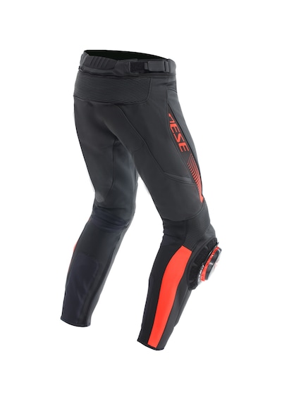 Dainese Super Speed Deri Pantolon Siyah Kırmızı Fluo
