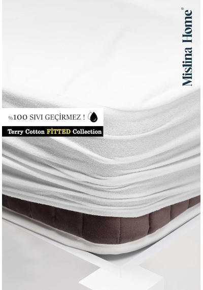 Terry Cotton Pamuklu Sıvı Geçirmez Fitted Full Kenar Tek - Çift Kişilik Çocuk Yatak Koruyucu Alezi