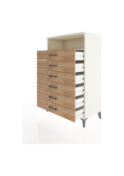 Hyperion Dolap Tek Raflı 6 Çekmeceli 88x44x134 Aytaşı-çam Aytaşı
