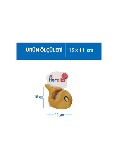 Herniks Sesli Kumaş Nakışlı Köpek Oyuncağı Whali 15 CM