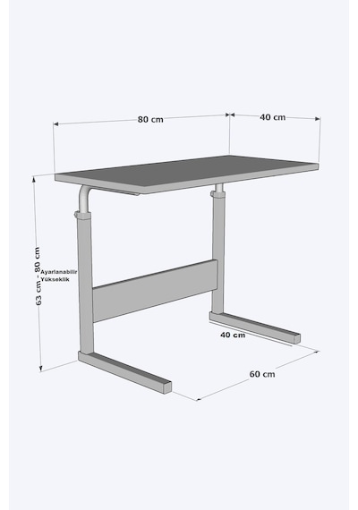 80x40 Yükseklik Ayarlı Çalışma Masası Dikiş Masası Hasta Yemek Masası Laptop Sehpası Kahverengi 80x40 Yükseklik Ayarlı Çalışma Masası Dikiş Masası Hasta Yemek Masası Laptop Sehpası Kahverengi