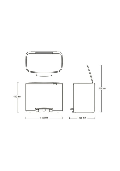 Brabantia Çöp Kutusu 36 Lt Pedallı Bo Mat Steel 121487