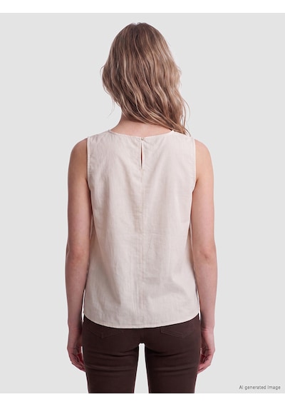 Lcw Vision Beyaz Bisiklet Yaka Peplum Bluz