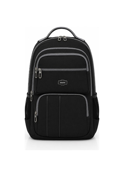 Unisex Kanvas Kumaş Laptop Bölmeli Okul Çantası , Günlük Spor Seyahat Sırt Çantası Siyah