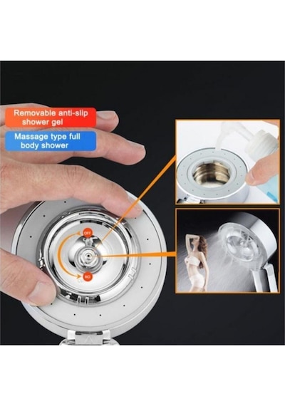 Yayke 3 Aşama Şampuanlı Sihirli Spa El Duş Başlığı Banyo Diğer
