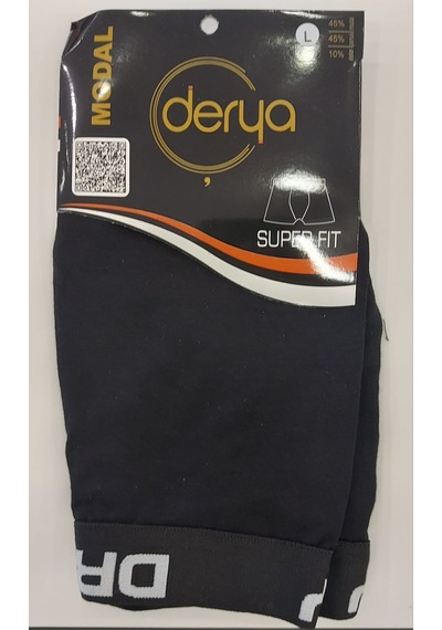 Derya Erkek Modal Süper Fit Kemerli Boxer Tekli Siyah