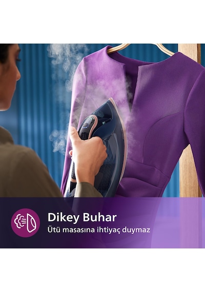Azur 8000 Serisi Buharlı Ütü - 85 G/dk Sürekli Buhar, 260g Turbo Şok Buhar, 3000 W, Optimaltemp Teknolojisi, Steamglide Elite Taban, Koyu Mavi Dst8050/20 Azur 8000 Serisi Buharlı Ütü - 85 G/dk Sürekli Buhar, 260g Turbo Şok Buhar, 3000 W, Optimaltemp Teknolojisi, Steamglide Elite Taban, Koyu Mavi Dst8050/20