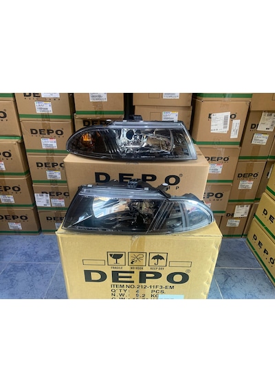 Mitsubishi Carisma 2000-2005 Arası Depo Sağ Ve Sol Far Takım Siyah Mr972793 / Mr972794