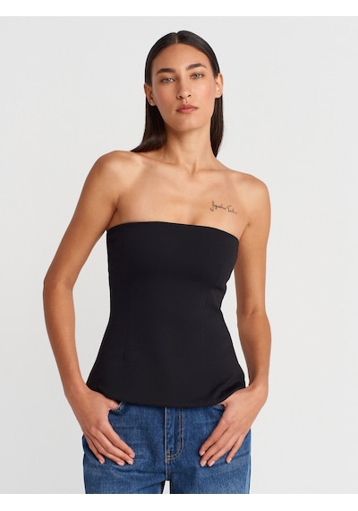 Dilvin 31860 Straplez Top-siyah Siyah