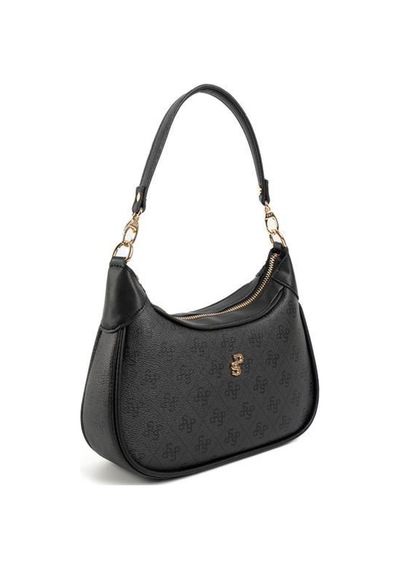 Silver Polo Sp1180 Kadın Omuz Çantası Monogram Siyah-siyah