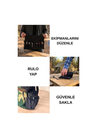 Rollpack Siyah Organizer 7 Bölmeli Outdoor/makyaj/alet/bıçak Çantası