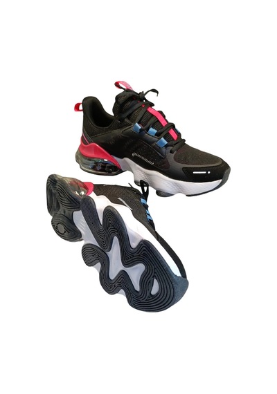 Jump 30906 Kadın Aırtube Taban Sneaker Ayakkabı Siyah / Fuşe Siyah - Fuşya