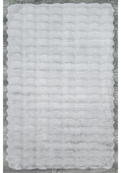 Bespoky Rolyef Modern Salon Halısı Makine Dokuma Gri - Oval