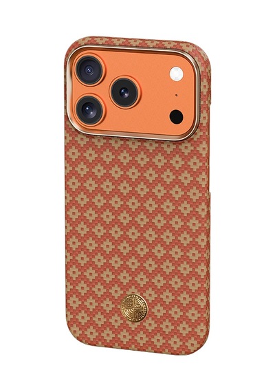 Apple Uyumlu iPhone 17 Pro Max Kılıf M-safe Şarj Benks Armorair Armorgrid Serisi Kevlar Kapak Açık Turuncu Açık Turuncu