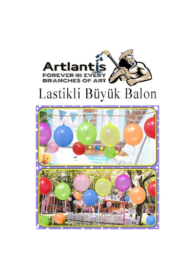 Lastikli Balon Zıpzıp 30 Adet İpli Balon Lateks Büyük Balon Punch Panç Renkli Balon Çok Renkli