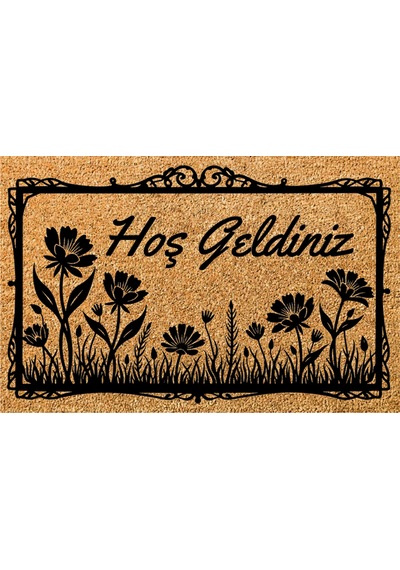 Home Hoşgeldiniz Kelebek Dekoratif Çok Amaçlı Iç Ve Dış Kapı Paspası Bej
