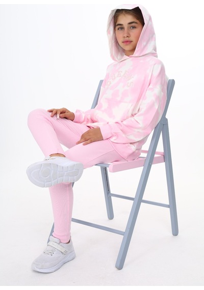 Toontoy Kids Toontoy Kız Çocuk 2'li Takım Baskılı Kapüşonlu Düşük Omuz Cepli Sweatshirt & Basic Düz Tayt Pembe Toontoy Kids Toontoy Kız Çocuk 2'li Takım Baskılı Kapüşonlu Düşük Omuz Cepli Sweatshirt & Basic Düz Tayt Pembe
