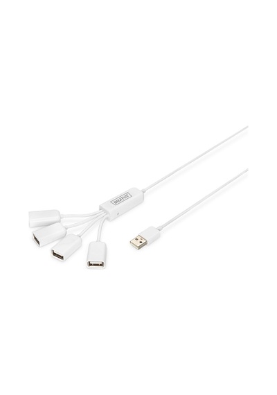 Digitus 4 Port Usb 2.0 Hub, Kablo Formunda Çok Kollu, Plastik&lt Br&gt Digitus Slim Spider Usb Hub-18359
