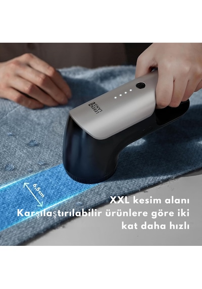 Lebenlang 2000 Mah Elektrikli Tüy Toplayıcı, Led Ekranlı, 6 Bıçaklı, Kıyafet Ve Kumaşlar İçin