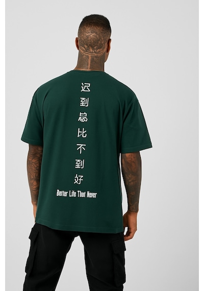 Çince Baskılı T-shirt Çok Renkli