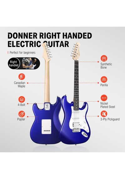 Donner Dst-100l St Elektro Gitar Sapphire Blue